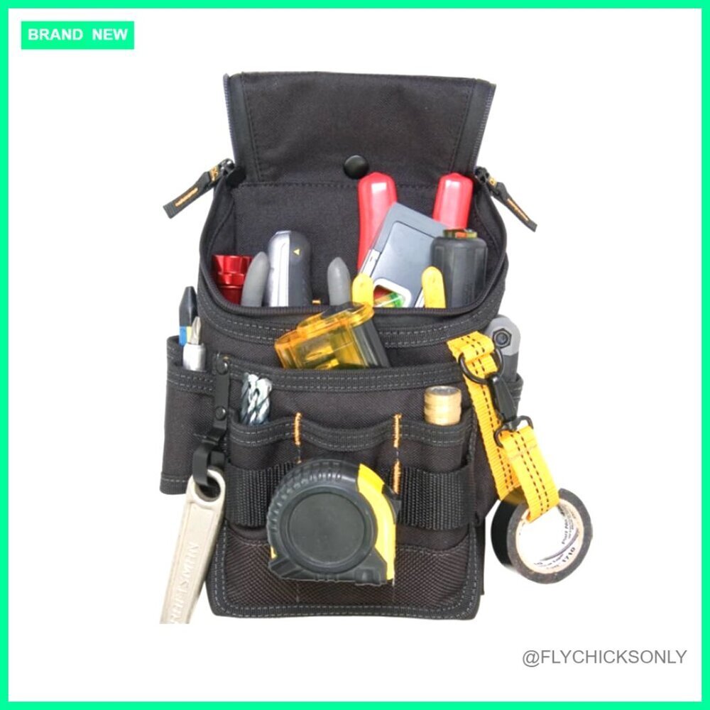 Medium Utility Pouch with 11 Pockets, Double Zipper, Tool Organizer